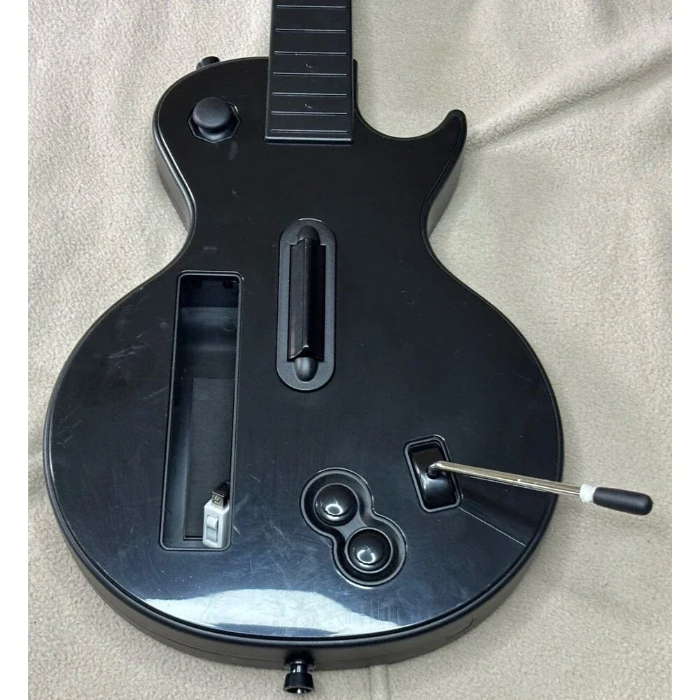 Guitar Hero Wireless Gibson Les Paul Black Nintendo Wii Wii-033 Tested & Working